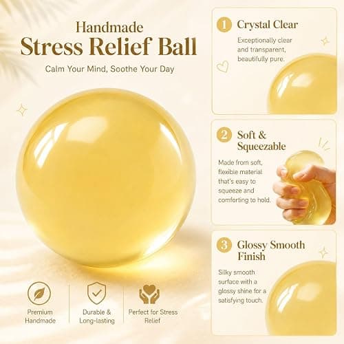NKMJOK Coconut Oil Squishy, Coconut Oil Relax Ball, Handmade Sensory for Relax Relief and Focus Enhancement, 6x6x6 cm Natural Color Ball thumbnail 3