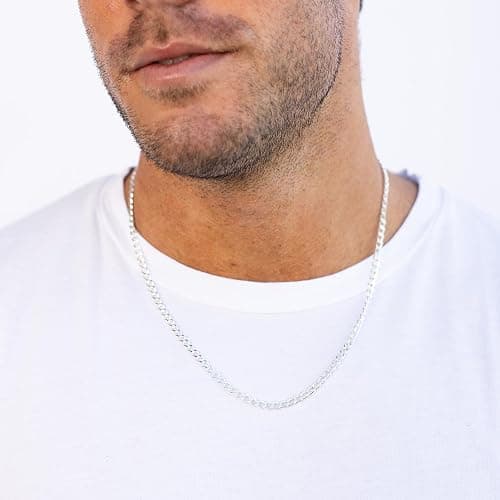 Avotto 3/5mm 14K Gold/Silver Plated Cuban Chain for Men Boys, Stainless Steel Cuban Link Chain for Men Boys Sturdy Non-Fading Necklace Jewelry Gifts 14/16/18/20/22/24Inch thumbnail 4