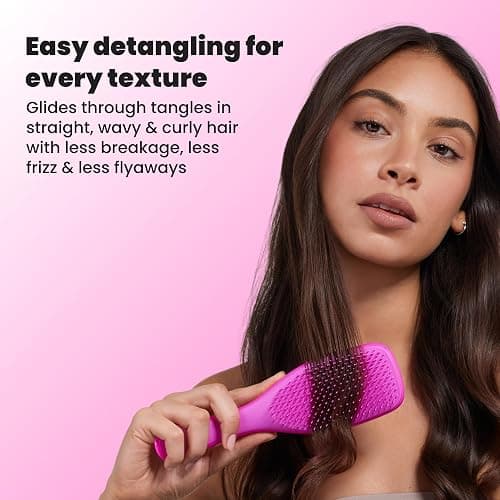 Tangle Teezer Ultimate Detangler Brush for Wet & Dry Hair, Eliminates Knots & Reduces Breakage for Straight to Wavy Hair Types, Runway Pink thumbnail 7