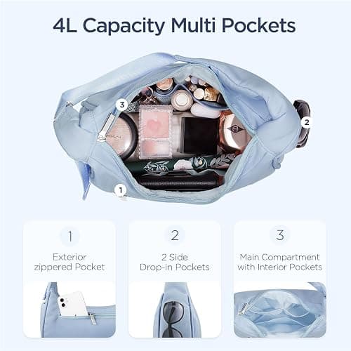Babysun Mini Shoulder Bag Women Nylon Crescent Bag Underarm Shoulder Purse Women's Shoulder Handbags Small Tote Bag thumbnail 4