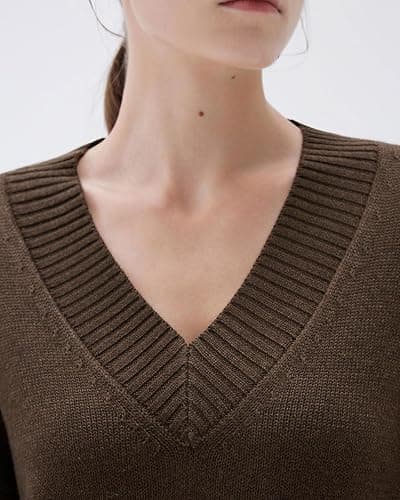 SUUKSESS Women Cashmere Oversized V Neck Pullover Sweaters Long Sleeve Jumpers thumbnail 5