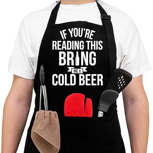 NewEleven Fathers Day Gift For Men, Dad, Husband, Him - Aprons For Men With Pockets - Image 1