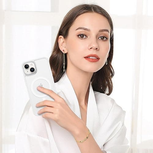 BENTOBEN Magnetic for iPhone 13 Case & iPhone 14 Case [Compatible with Magsafe] Translucent Matte Phone Case iPhone 13/14 6.1 inch Slim Thin Shockproof Women Men Protective Cover, Pure White thumbnail 9