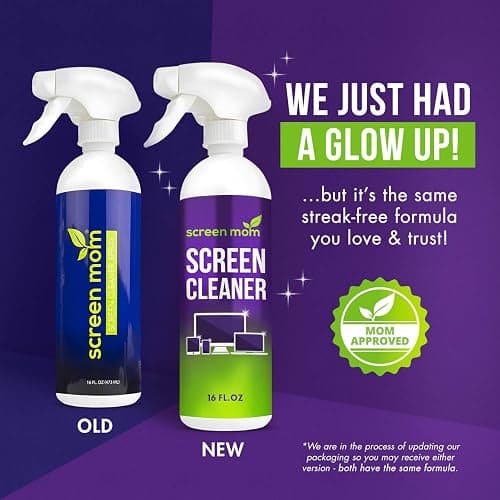 Screen Mom Screen Cleaner Spray and Microfiber Cloth 16oz Screen Cleaner Spray and Wipe for TV, Laptop, Computer, Phone, iPad, Car Screen Cleaning Kit Electronic Cleaner Spray thumbnail 2