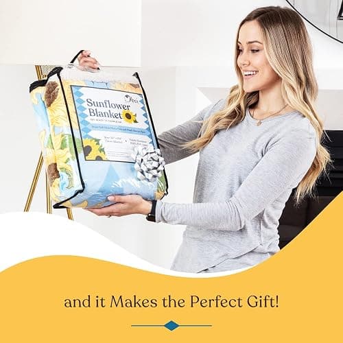 Sunflower Throw Blanket - 50x60 Inch Lightweight, Ultra Soft, and Cheerful - Beautiful Sunflower Gifts for Women - Decor for Bedroom or Living Room thumbnail 3