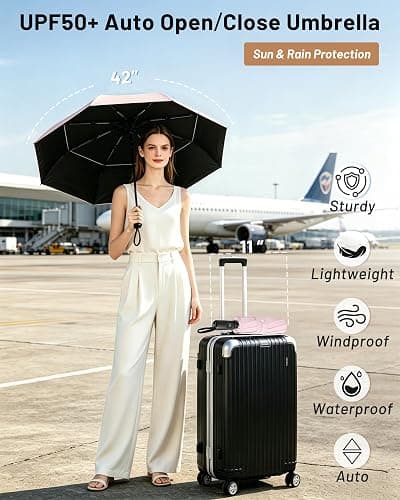 SY COMPACT Strongest Travel Umbrella – Windproof Compact Umbrella for Rain, Small, Lightweight & Portable Folding with UV Protection, Auto Open/Close, Wind-Tested, Heavy Duty for Backpack & Car, Men & Women – Factory Direct thumbnail 4