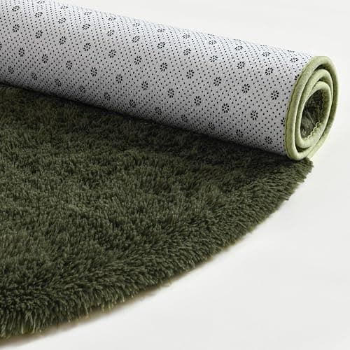 Softlife Fluffy Rugs for Bedroom, Shag Cute Area Rug for Girls/Boys and Kids Baby Room Home Decor, 2.6 x 5.3 Feet Oval Indoor Carpet for Nursery Dorm Living Room, Olive Green thumbnail 7