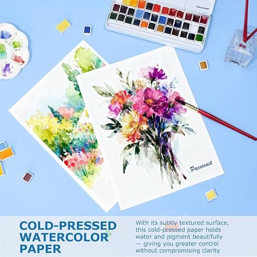 Pacocoast Watercolor Paper, 9"X12" Cold Press Artist Sketchbook, (300gsm/140lb) Water Color Pads for Acrylic, Gouache & Pencil. Painting Drawing Paper Book, Art Supplies for Adults & Kids, Teal thumbnail 3