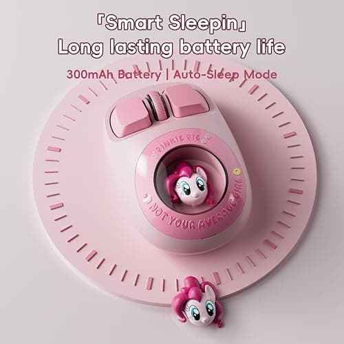 My Little Pony 3D Pinkie Pie Character Design Silent Click Wireless Mouse | 1600 DPI, Click buttons‌ (≤20dB), Dual-Mode (2.4GHz/Bluetooth), 300mAh Rechargeable Battery Ergonomic for Mac/Windows thumbnail 2
