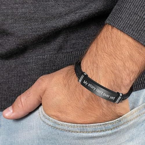 Mental Health Awareness Bracelet Suicide Awareness Bracelets Bracelet For Men Depression Relief Gifts for Men Suicide Prevention Awareness Inspirational Gift thumbnail 4