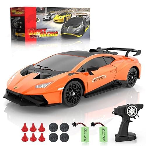 LUXOS RC Lamborghini Remote Control Car for Boys 4-7, 1:18 Scale Official Licensed Lamborghini Toy Car, 2.4Ghz RC Drift Car Toys for Adults Boys 8-12 Kids Birthday Gift Ideas, Drift RC Cars (Orange) - Image 1