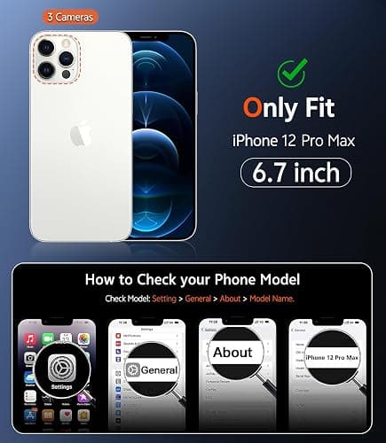 FNTCASE for iPhone 12 Pro-Max Case: Clear Magnetic Phone Cases Compatible with Magsafe Slim Anti Yellowing Military Grade Drop Protection Rugged Protective Transparent Cell Phone Cover (B-Blue) thumbnail 2