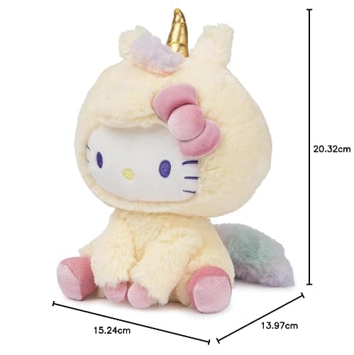 GUND Sanrio Hello Kitty Unicorn Plush Toy, Premium Stuffed Animal for Ages 1 and Up, Yellow, 6” thumbnail 3