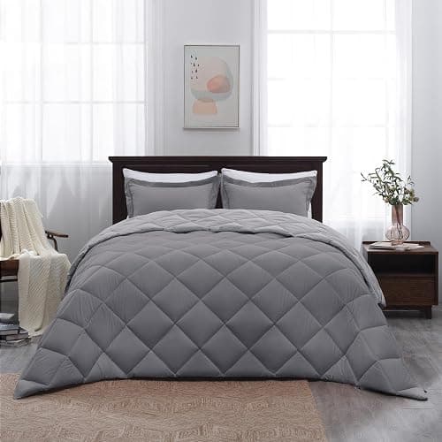 Beyond Queen Comforter Set - Grey/Charcoal Reversible Queen Set for All Seasons - 1 Comforter & 2 Pillow Shams thumbnail 8