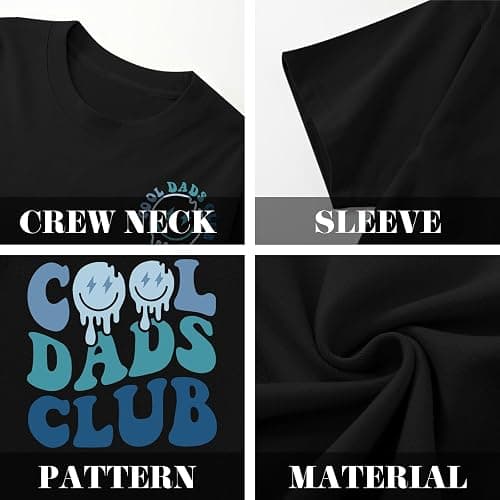 Lubpow Dad Shirt Cool Dads Club Tshirt for Men Oversized Daddy T-Shirts Funny Letter Graphic Printed Tees Father's Day Tops thumbnail 7