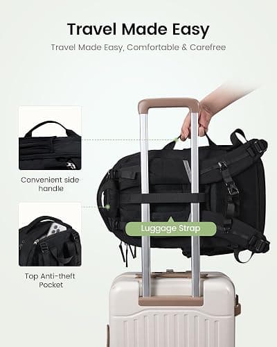 LOVEVOOK Everyday Laptop Backpack for Women & Men With Giant Tumbler Holder,15.6 Inch Classic Travel Work College Teacher Carry on Backpack Purse,Waterproof Computer laptop Bag Hiking Backpack,Black thumbnail 6
