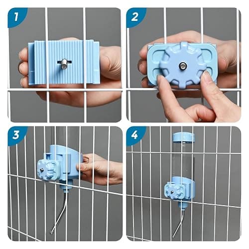 Vannon Top Fill Small Animal Water Dispenser for Cage, 23oz Auto Feeding Crate Water Bottle for Rabbit, Chinchilla, Ferret, Guinea Pig, Squirrel, Hedgehog, Pet Nozzle Diameter: 10mm, BPA Free, Blue thumbnail 5