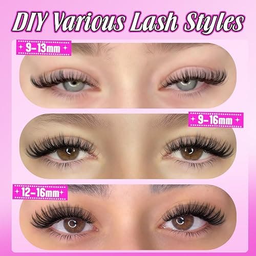 Yawamica DIY Lash Extension Kit 320pcs Individual Lashes Cluster, 9-16mm Mix 30D 40D Eyelash Clusters Wispy Lash Clusters Kit with Bond and Seal and Remover and Lash Applicator for Beginners thumbnail 5