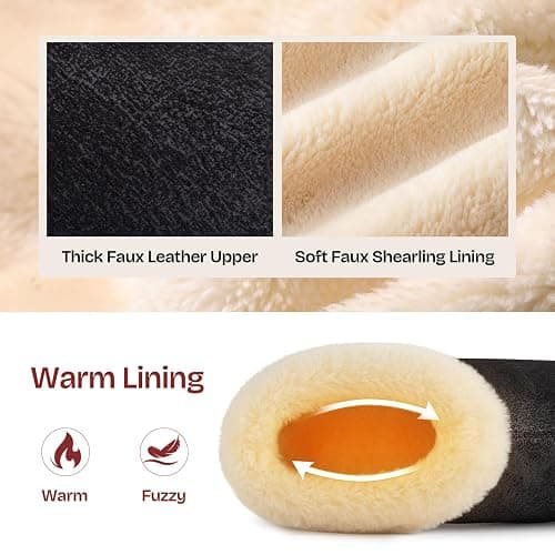 EverFoams Women's Microsuede Cozy Memory Foam Winter Slippers with Fuzzy Faux Fur Collar and Indoor Outdoor Rubber Sole thumbnail 5
