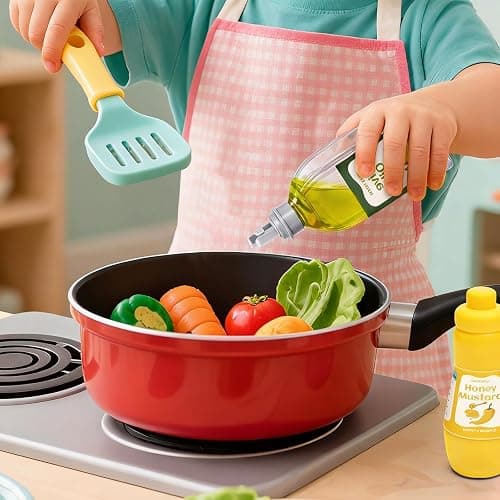 6 Pcs Condiment Toys with Storage Rack and Gift Box, Play Food Set for Kids Kitchen, Pretend Food Play Kitchen Accessories for Toddler, Preschool Learning Toys for Boy Girl, Pretend Grocery Store thumbnail 2