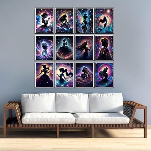 RYMILIE 12 Pack Diamond Art Kits for Adults,Diamond Painting Kits,5D Princess Diamond Painting Kits for Beginner Gem Art Full Drill Diamond Dots Art for Adults Home Wall Decor 12x16inch thumbnail 8