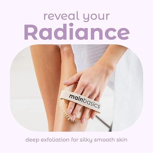 MainBasics Dry Brushing Body Brush for Lymphatic Drainage, Dry Skin, Cellulite, Blood Circulation with Exfoliating Natural Bristles and Massage Nodes for Flawless Skin thumbnail 5