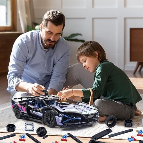 MOCBROPCS STEM Building Car, 1:14 Building Blocks and Construction Toy, Collectible Super Technical Lambo Cars, Gifts for 8-16 Year Old Boys and Adults (1314 pcs) thumbnail 2