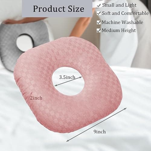 Wuronsa Ear Piercing Pillow with Hole for Cartilage Piercings, CNH Support | Adjustable cotton pillow designed for side sleepers, fresh piercings, sensitive ears and pressure reduction while sleeping thumbnail 2