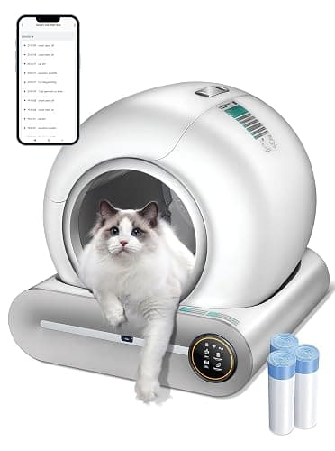 (2025) Self Cleaning Litter Box, Upgraded Robot Automatic Litter Box for Multiple Cats, 65L+9L Extra Large, Features Negative ion Sterilization and Deodorization, APP Control, 3 Rolls Litter Liners - Image 1