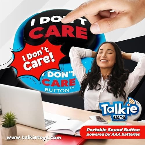 Talkie Toys Products I Don't Care Button - Plays 8 Hilarious IDC Sayings - Office Humor & Stress Relief - Funny Gift & Stocking Stuffer thumbnail 5