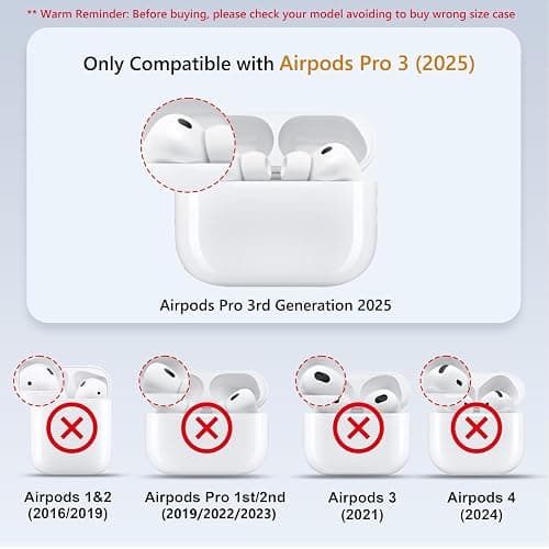PHOEACC for Airpod Pro 3 Case 2025 Cute Dream 3D Gitter Stars Clear Protective Cover with Strap Keychain Compatible with AirPods Pro 3rd Generation Case for Girls Women (Stars Pink) thumbnail 2