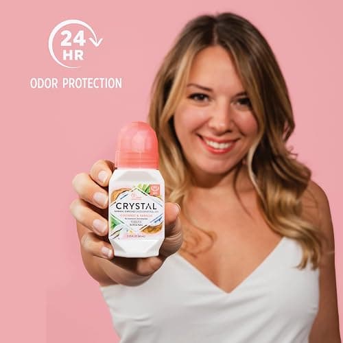 CRYSTAL Mineral Deodorant Coconut Vanilla Roll-On Body Deodorant With 24-Hour Odor Protection, Paraben Free, 2.25 FL OZ (Packaging May Vary) (2.25 Fl Oz/66ml) thumbnail 3