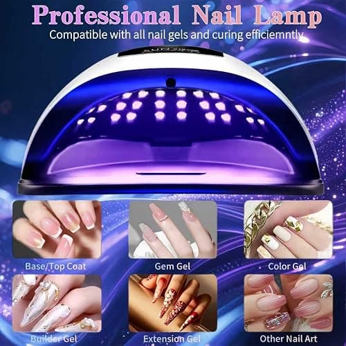 UV LED Nail Lamp with 72 Beads, 320W Nail Curing Lamps for Gel Polish with Automatic Sensor/4 Timer Setting,Led Nail Dryer, Professional Nail Art Drying Tools for Fingernail and Toenail. thumbnail 3