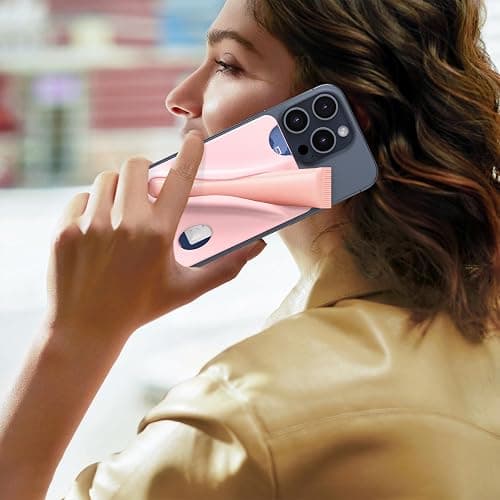 DOB SECHS Silicone Lip Holder with Card Holder Compatible with Lipstick Lip Glaze Phone Case Back Stick On Holder for iPhone and Android Smartphones （Pink, Small） thumbnail 6