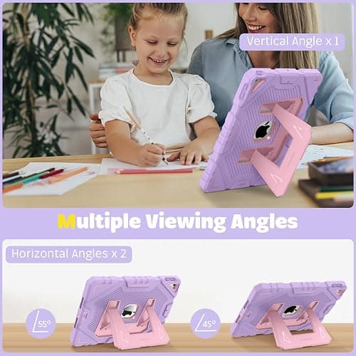 Fintie Case for iPad 9th Generation (2021) / 8th Generation (2020) / 7th Gen (2019) 10.2 Inch, Fully-Body Rugged Heavy Duty Shockproof Protective Case with Built-in Kickstand for Kids, Purple thumbnail 4