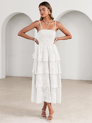 Simplee Womens Summer Strapless Maxi Dress 2026 Boho Floral Off Shoulder Wedding Guest Dresses Tiered Beach Long Sundress thumbnail 2
