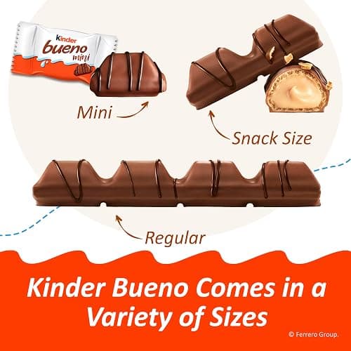 Kinder Bueno Milk Chocolate Bars with Hazelnut Filling, 30 Packs of 2, Bulk Chocolate Candy Bars for Game Day, Football Party Supplies, Snacks for Adults, 1.4 oz Per Pack thumbnail 10