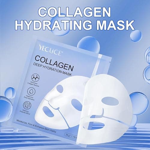 Collagen Face Mask, Deep Collagen Anti Wrinkle Lifting Mask Collagen Mask Overnight, 6 Pack thumbnail 2