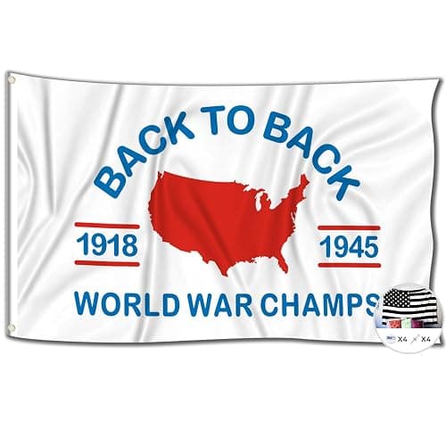 Probsin World War Champs Flag,3x5 Feet Back to Back Banner,Funny Poster UV Resistance Fading & Durable Man Cave Wall Flag with Brass Grommets for College Dorm Room Decor,Outdoor,Parties,Gift,Tailgates - Image 1