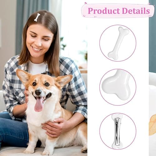 6 Pcs Bone Hair Clip, White Bones Hairpins Skull Skeleton HairPins for Women Girls White Dog Bone Alligator Clips Halloween Cosplay Costume Decorative Hair Pins Accessories, Daily Wear thumbnail 4