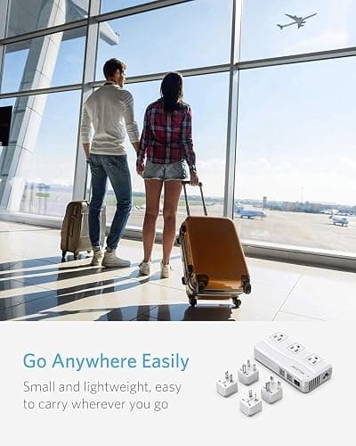 BESTEK Universal Travel Adapter 100-220V to 110V Voltage Converter 250W with 6A 4-Port USB Charging 3 AC Sockets and EU/UK/AU/US/India Worldwide Plug Adapter thumbnail 9