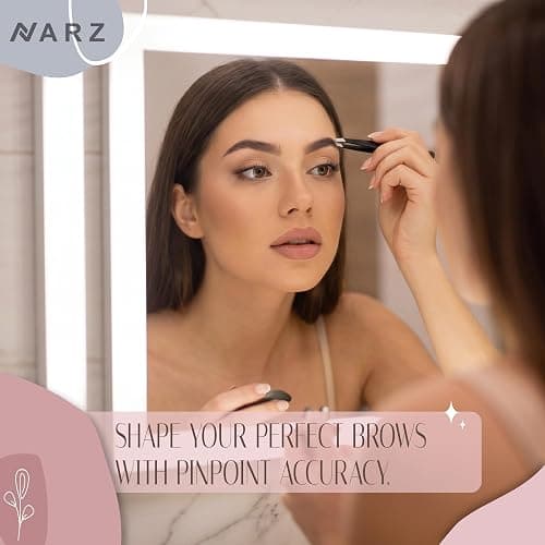 NARZ 4Pcs Professional Twezers for Women Facial Hair Stainless Steel Precision Tweezers for Ingrown Hair Eyebrow Tweezer for Men & Women (Black Set) thumbnail 4