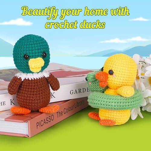 ekaus Crochet Kit for Beginners, Crochet Kit with Step-by-Step Video Tutorials, Crochet DIY Knitting Supplies for Adults, Crochet Ducks(45%+ Yarn) thumbnail 7