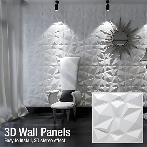 LeapBeast 3D Wandpaneele,Platten Paneele,POLYSTYROL MATERIAL 30 * 30cm Matt weiß, Dauerhaft, Nicht Verformbar, Wasserfest, Hitzebeständig, Geruchsneutral PVC Wandplatten,Gaming Zimmer (S150) thumbnail 6