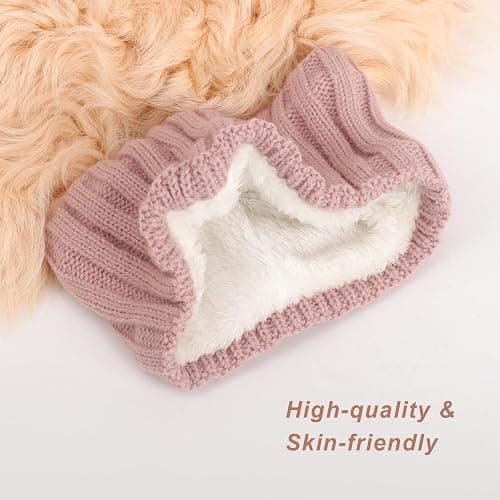 AQOKKA Knit Winter Headbands for Women Fuzzy Wool Fleece Lined Ear Warmers Elastic Turban Crocheted Head Wrap Winter Accessories for Women Cold Weather thumbnail 4