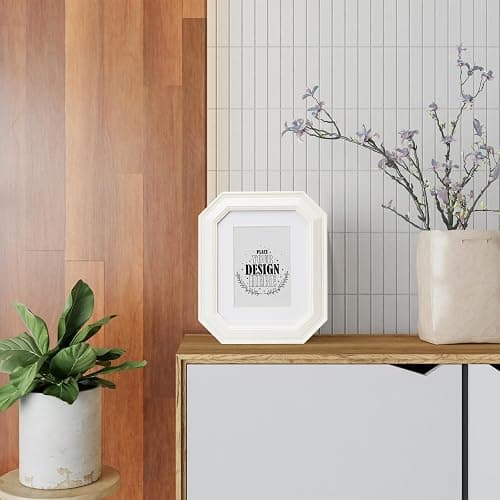 Ibalux 8x10 Picture Frame Photo Frame, Made of Solid MDF Wood with Real Glass, Display Picture 5x7 with Mat or 8x10 without Mat, Vertical and Horizontal for Wall Hanging or Vertical for Tabletop, White thumbnail 7