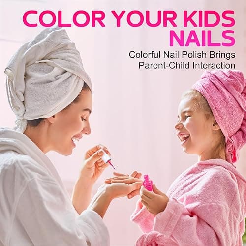 TOMICCA Kids Nail Polish Set, Non Toxic Quick Dry Water-Based Peel-Off 10 Colors Toddler Nail Polish Kit Natural Safe Quick Diy Kids Gifts Kit for Girls Ages 5+ thumbnail 6
