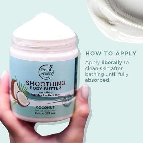 Petal Fresh Pure Smoothing Coconut Body Butter, Organic Argan Oil, Shea Butter, Intense Hydration, For All Skin Types, Natural Ingredients, Vegan and Cruelty Free, 8 oz thumbnail 7