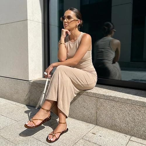 CUSHIONAIRE Vita Jelly Sandals for Women, Casual Lightweight Womens Strappy Sandals with Adjustable Buckle Strap and Gold Hardware Accent thumbnail 2