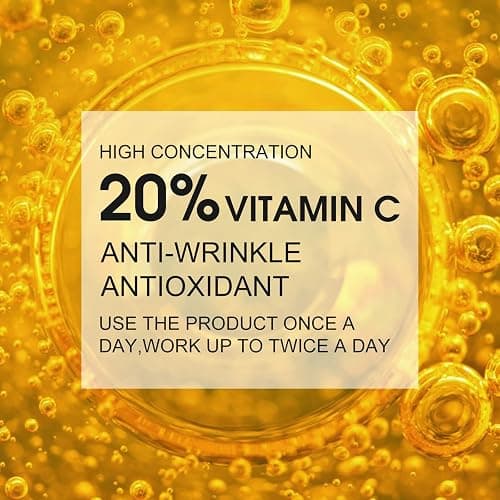 Premium 20% Vitamin C Serum For Face with Hyaluronic Acid, Retinol & Amino Acids - Boost Skin Collagen,Hydrate & Plump Skin, Anti Aging & Wrinkle Facial Serum 60ml thumbnail 2